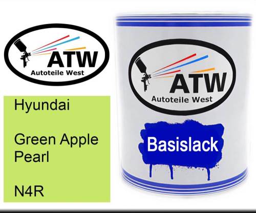 Hyundai, Green Apple Pearl, N4R: 1L Lackdose, von ATW Autoteile West.